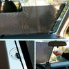 Parasolar auto cu ventuze, retractabil, negru, pentru parbriz sau geamuri laterale