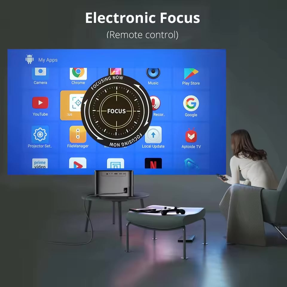 Proiector Smart Home Cinema, Android, Full HD 1080p, WiFi Dual Band, Bluetooth 4.0, Keystone, Boxe HiFi