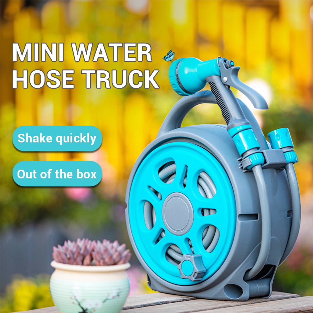 Furtun retractabil 20m cu tambur, pistol 6 jeturi, cap spumare, conectori universali