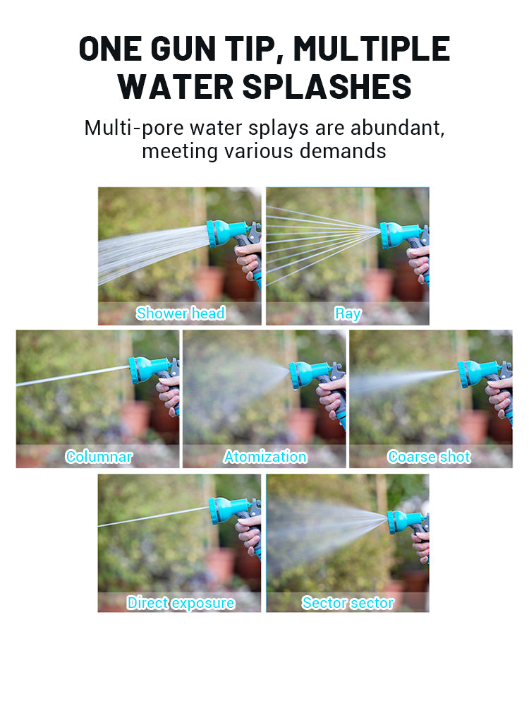 Furtun retractabil 20m cu tambur, pistol 6 jeturi, cap spumare, conectori universali