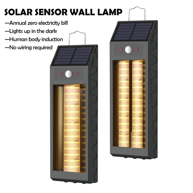 Lampa solara LED 33 cm, senzor miscare, 3 moduri de lumina, panou solar 5.5V/1.6W,  rezistenta la apa