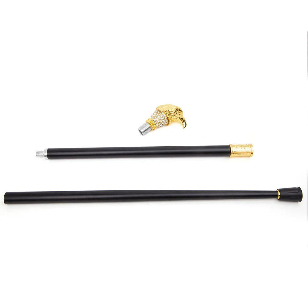 Baston de mers la moda cu cap de vultur alb auriu, 90 CM