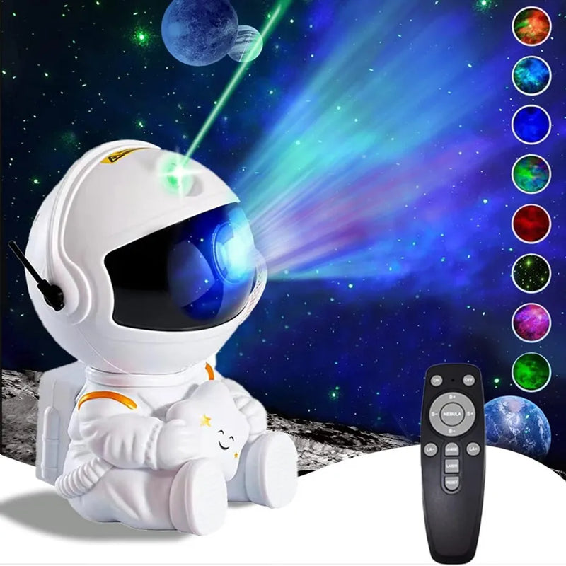 Proiectior stele, ABS/PVC, model astronaut, alimentare USB, Alb