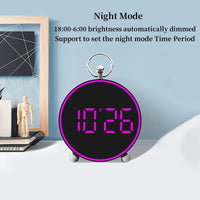 Ceas desteptator digital LED 4,4" cu afisaj color, comanda vocala si alarme personalizabile - trezeste ecranul prin bataie