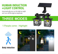 Lampa solara dubla pentru perete cu senzor de miscare si telecomanda 192 LED, JD-2219A - imagine 8