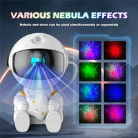Proiector stele, ABS/PVC, model astronaut, alimentare USB, Alb - imagine 7