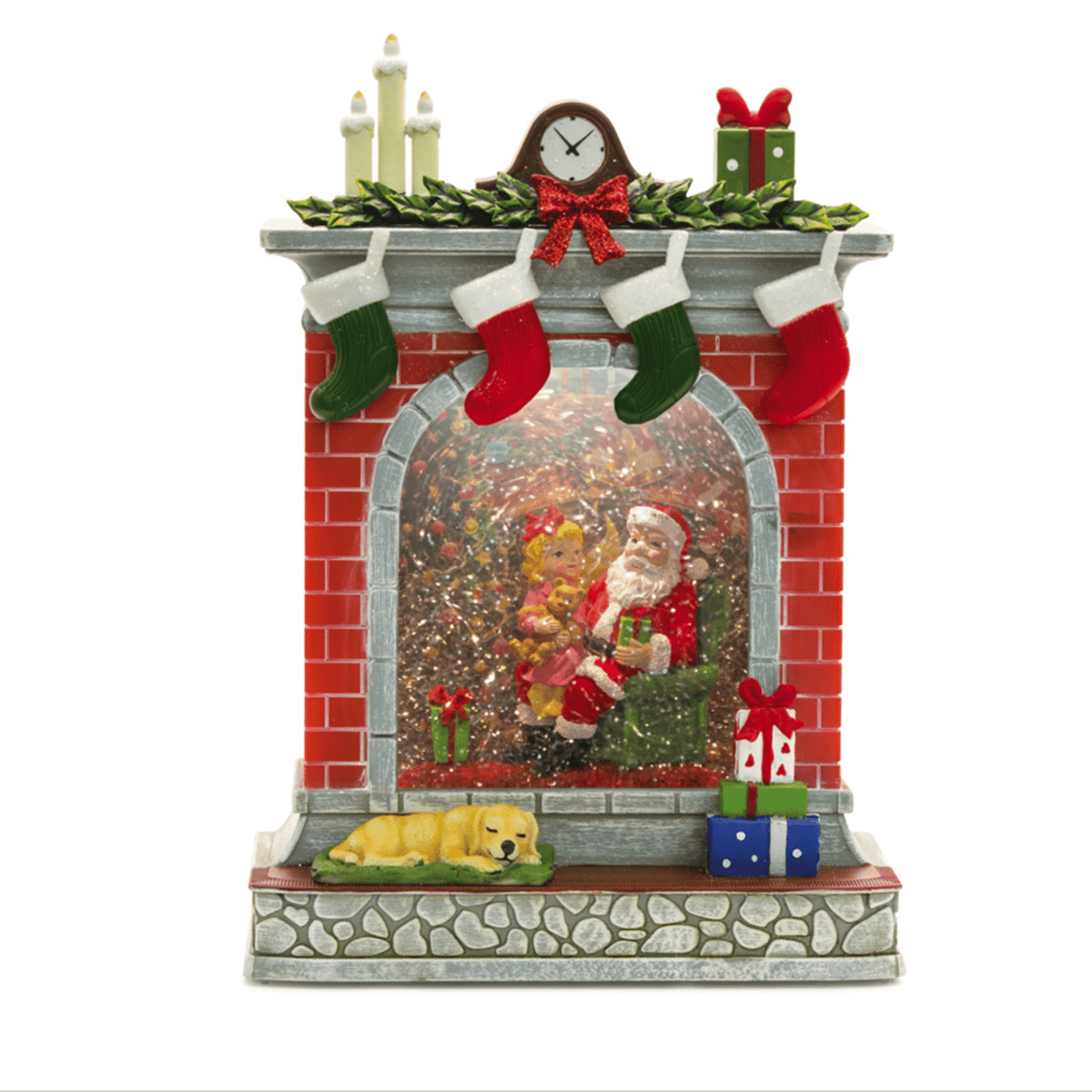 Felinar LED Multicolor – Semineul lui Mos Craciun cu Zapada Rotativa si Colinde