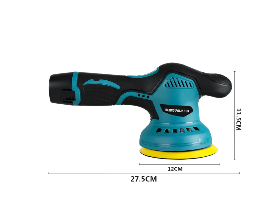 Aparat Polish Auto, 2 Acumulatori 12V, fara fir, portabil, 2500-5000 Rpm, 8 Viteze, Albastru/Negru