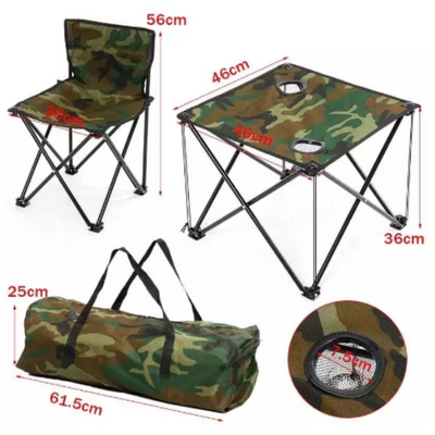 Set masa si scaune pliabile pentru camping, picnic sau plaja