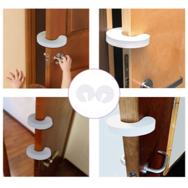 Set 5 opritoare pentru protectie din spuma pentru usa, Alb/Maro