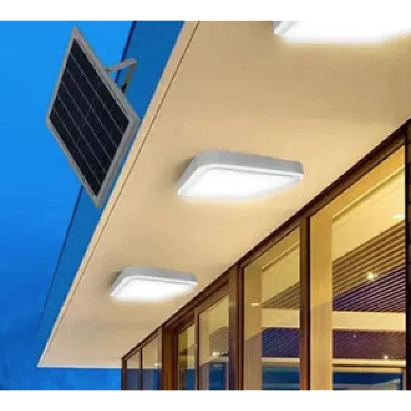 Aplica LED 100W,200W sau 300W cu Panou Solar, Interior/Exterior, Plafoniera Patrata, Lumina Rece/Calda