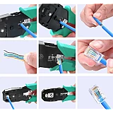 Cleste profesional pentru sertizat mufe RJ45, RJ12, RJ11 – 195 mm