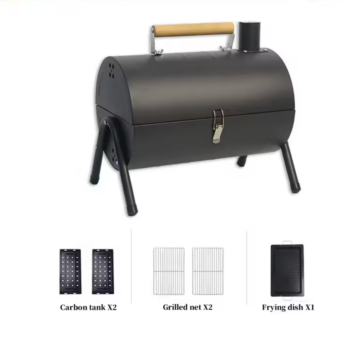 Gratar Portabil, Circular, Metal 38x25x38cm, Negru