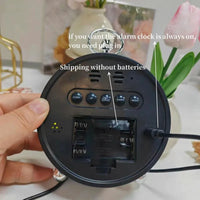 Ceas desteptator digital LED 4,4" cu afisaj color, comanda vocala si alarme personalizabile - trezeste ecranul prin bataie din palme