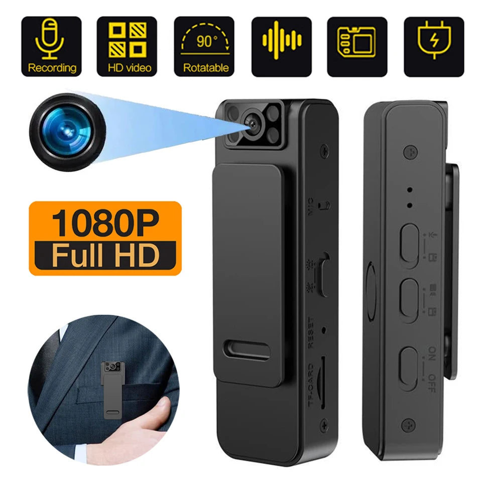 Camera video portabila 1080P,Wireless, Inregistrare Audio-Video, Night Vision, rotire 90°, negru