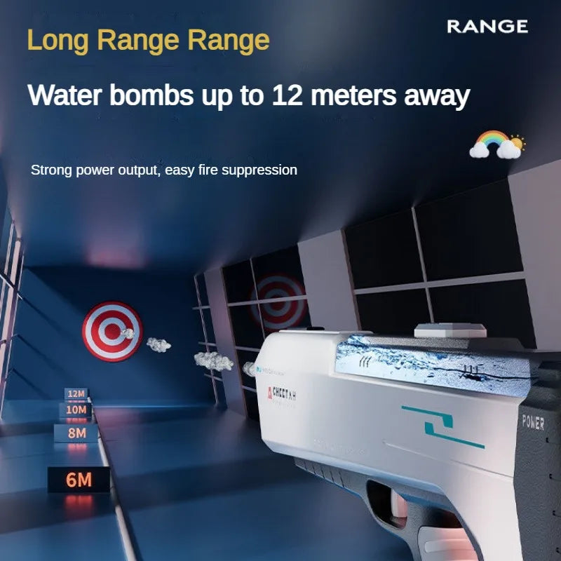 Pistol apa electric Cheetah 54x6x20 cm – tragere automata, baterie USB, raza 12 m