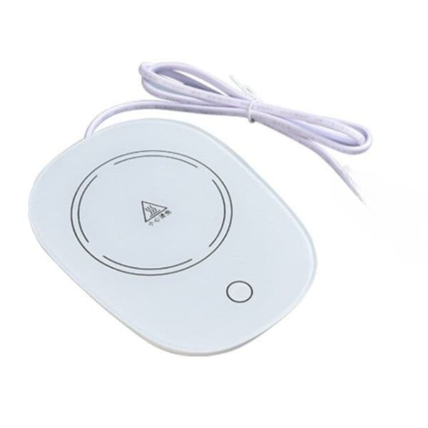 Set cadou Cana ceramica cu incalzitor, lingurita, temperatura constanta 55 grade, 220V, 400 ml