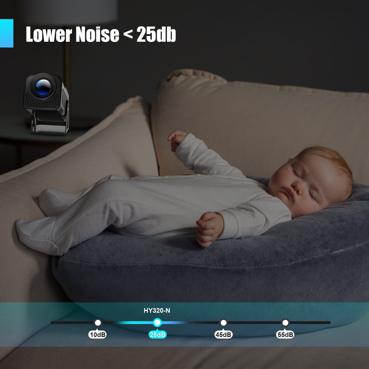 Proiector Portabil 1080p Nativ 500 ANSI Lumeni cu WiFi 5G Bluetooth 5.2 si Aplicatii Oficiale – Magcubic HY320-N