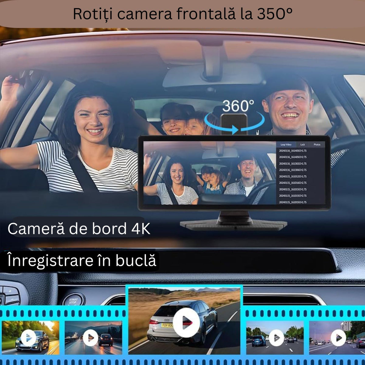 Sistem auto cu ecran 10.26 inch, CarPlay, proiectie telefon si camere fata-spate