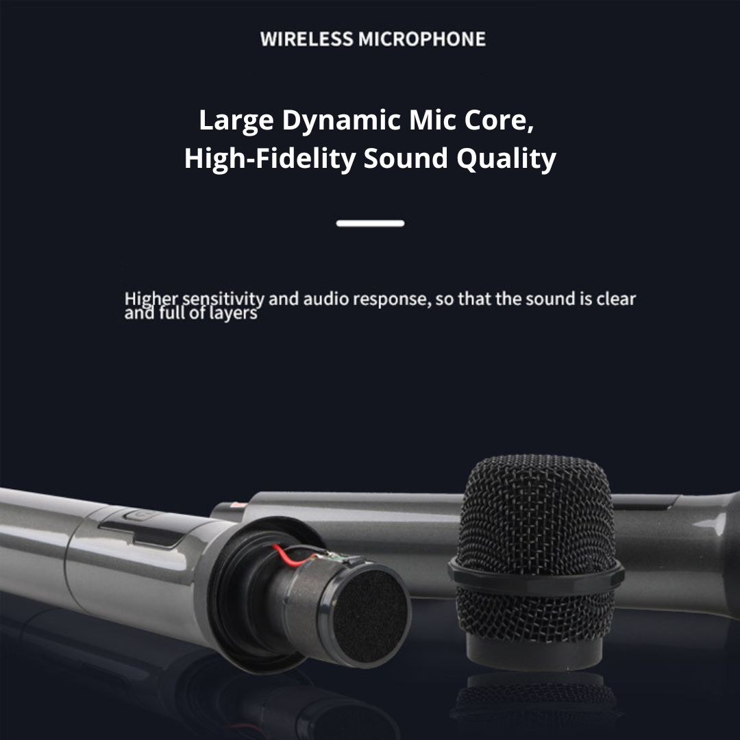 Set microfoane wireless 2x cu receptor si baterii reincarcabile – raza 80 m, jack 3.5/6.5 mm