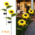Set 2 Lampi solare LED de tip floarea soarelui pentru exterior, gradina, curte, gazon,