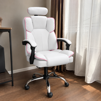 Scaun Birou Ergonomic Directorial Gri Piele Ecologica Spatar Reglabil 90-145 - imagine 5