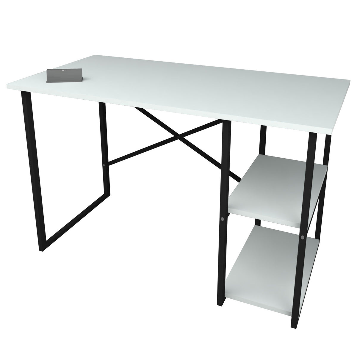 Birou modern cu rafturi laterale – PAL 18 mm, stil elegant, 120x60x75 cm