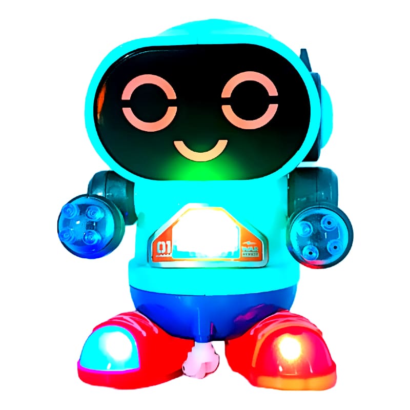 Jucarie interactiva, Robotul zambaret, functie sunete si lumini, multicolor, 15 cm