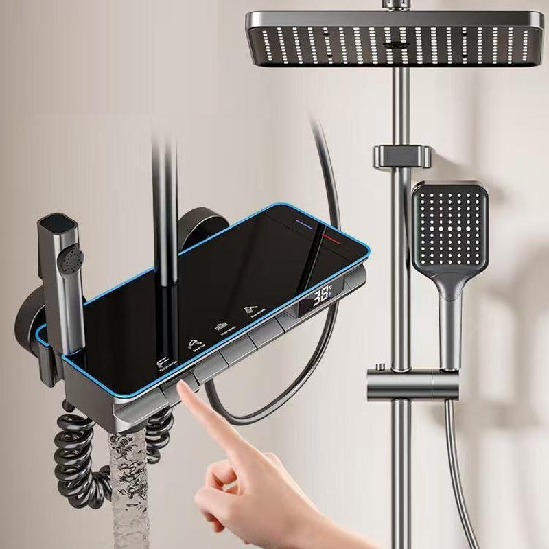 Set coloana de dus cu afișaj LED si comenzi Piano,finisaj Gri-Negru Mat