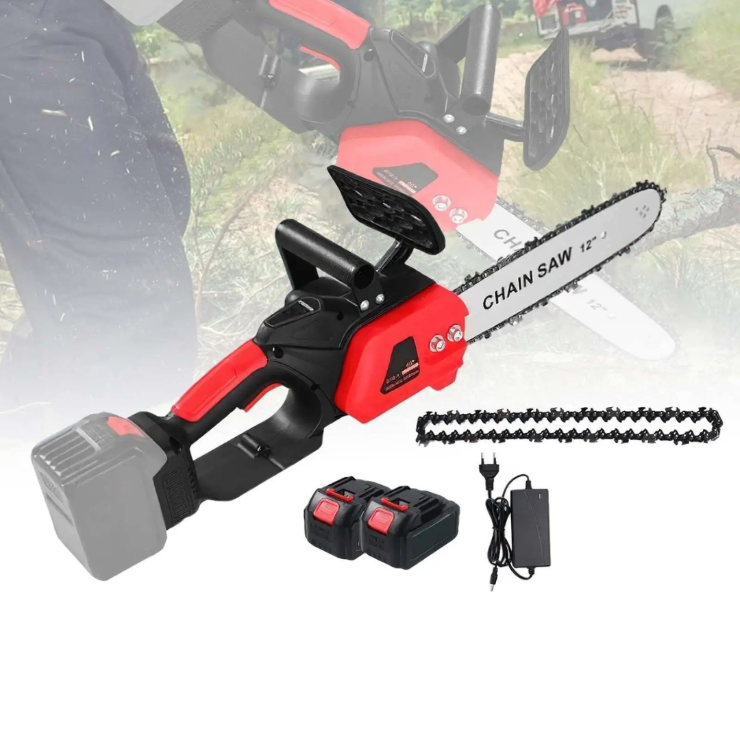 Drujba electrica cu lant 12 inch, cu 2 Acumulatori, 48V, Lithium, 4800rpm, 305mm