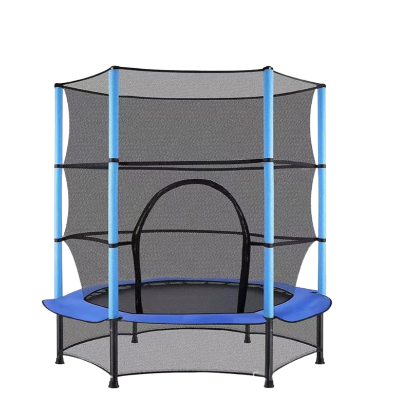 Trambulina cu plasa de protectie, metal + textil, 124x140 cm, 3 ani+