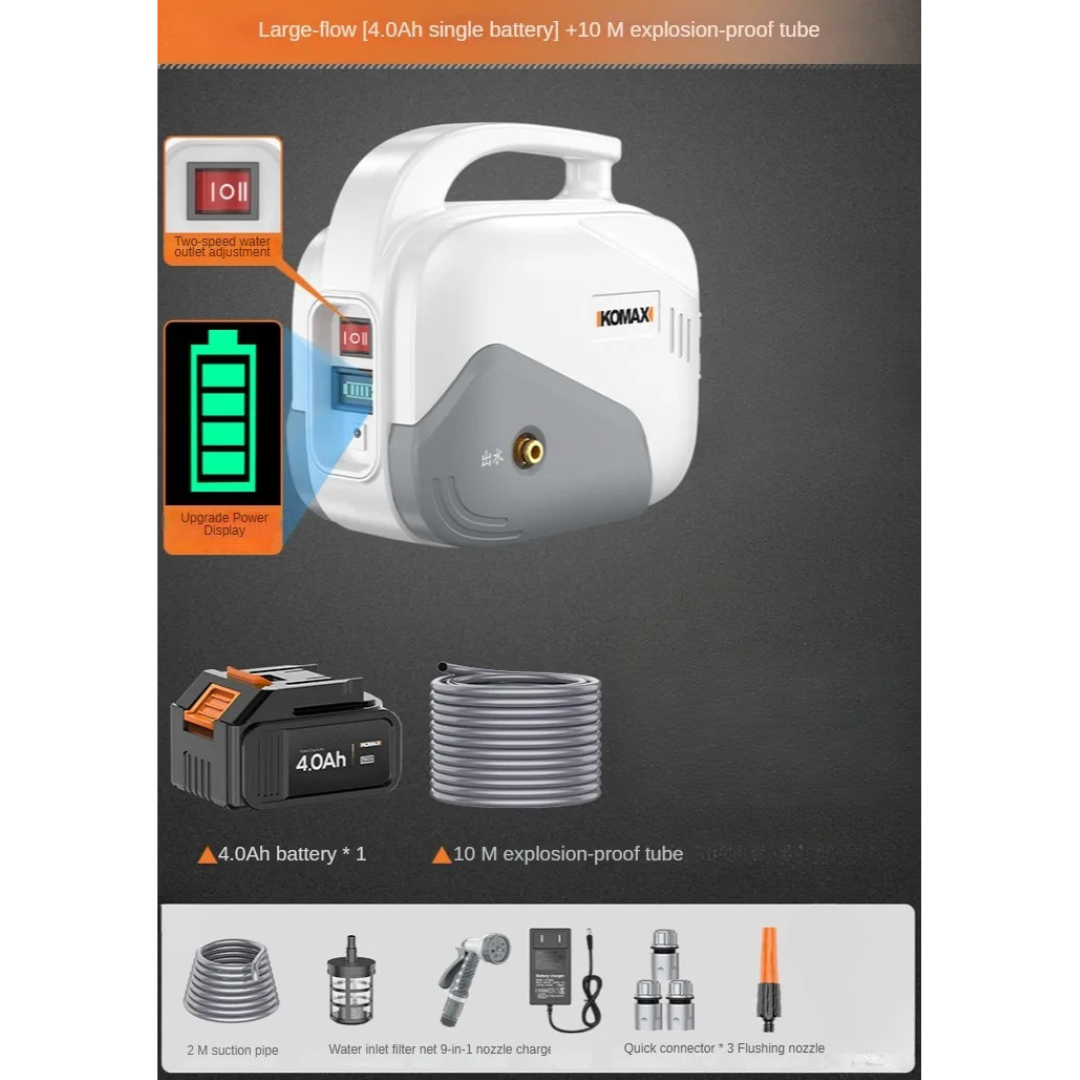 Aparat de spalat portabil – baterie litiu detasabila, turbo 4 cilindri, display, Delixi