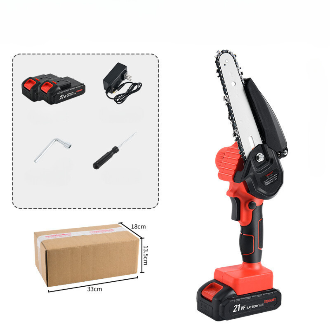 Mini Fierastrau Electric 24V cu Lant 6 inch si 2 Acumulatori 2000 mAh