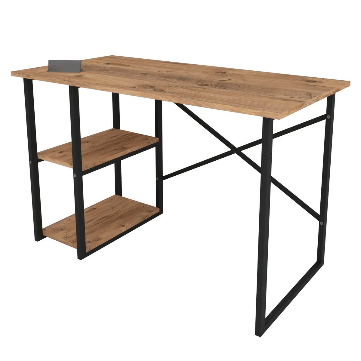 Birou modern cu rafturi laterale – PAL 18 mm, stil elegant, 120x60x75 cm