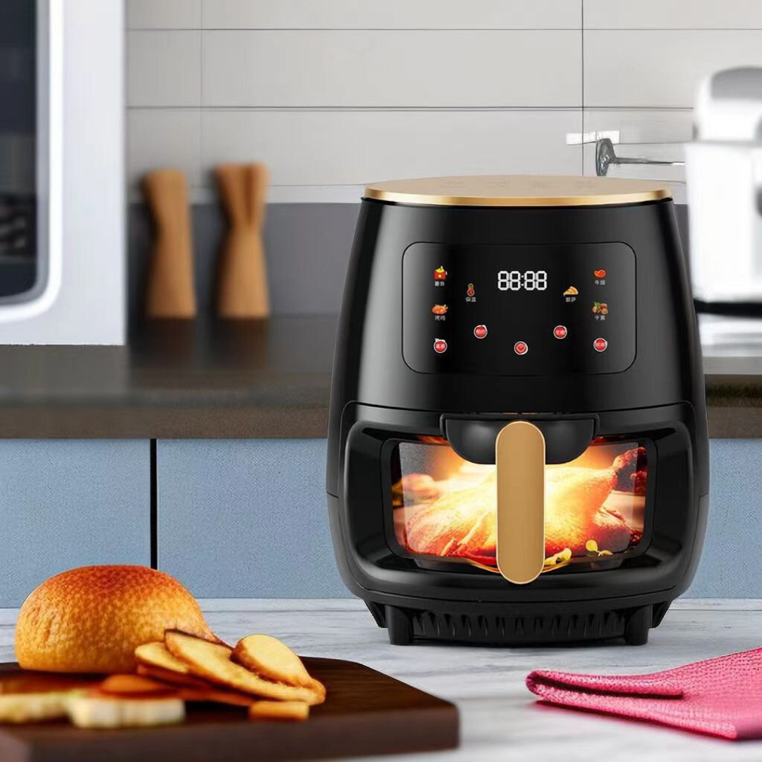 RESIGILAT - Friteuza cu aer cald, S-18 Air Fryer, 2400W, afisaj digital, LCD Touch control