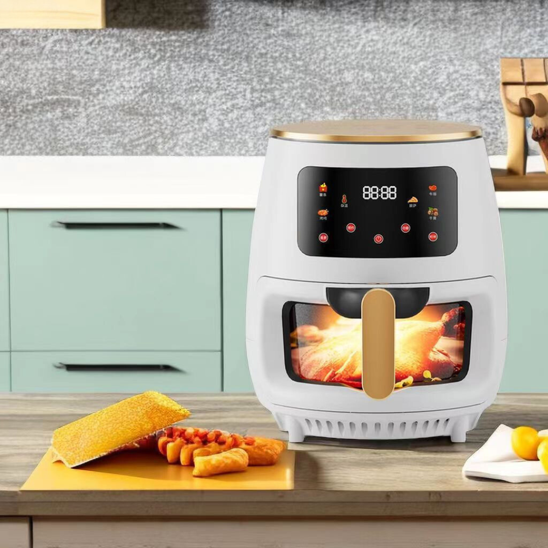 Friteuza cu aer cald, S-18 Air Fryer, 2400W, afisaj digital, LCD Touch control