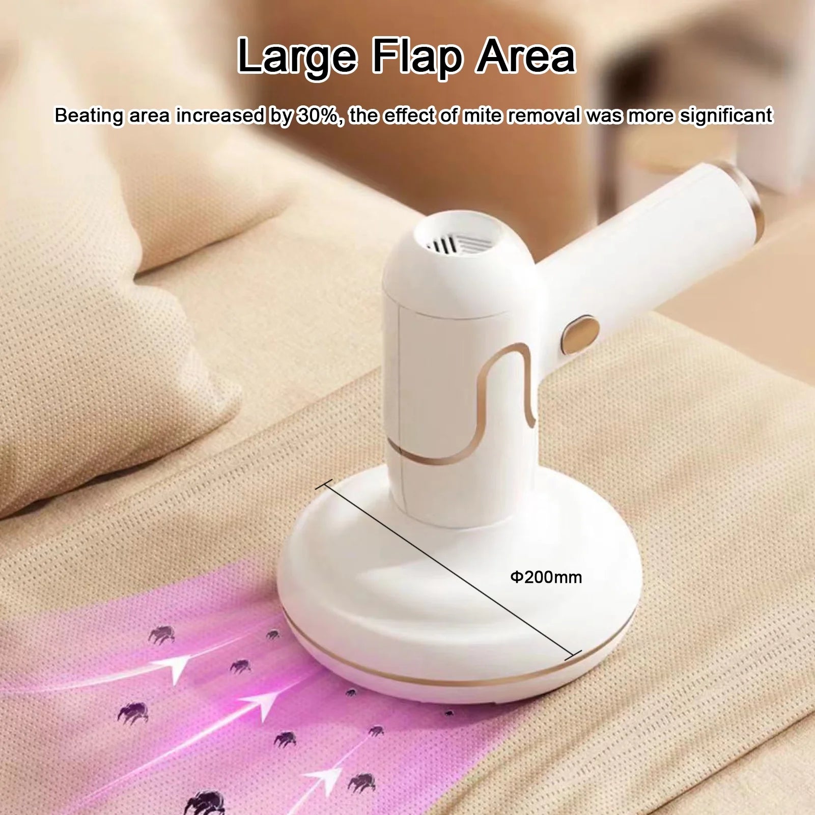 Aspirator manual 3 in 1, cu lumina UV, portabil, anti-acarieni si bacterii, 120W