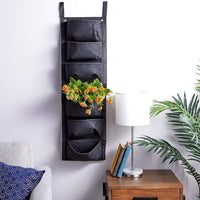 Jardiniera verticala neagra cu 6 buzunare material textil - imagine 9