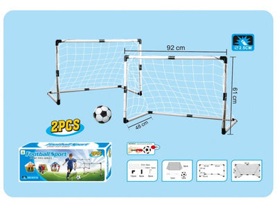 Set de joaca, 2 porti de fotbal cu pompa de umflat si minge de fotbal