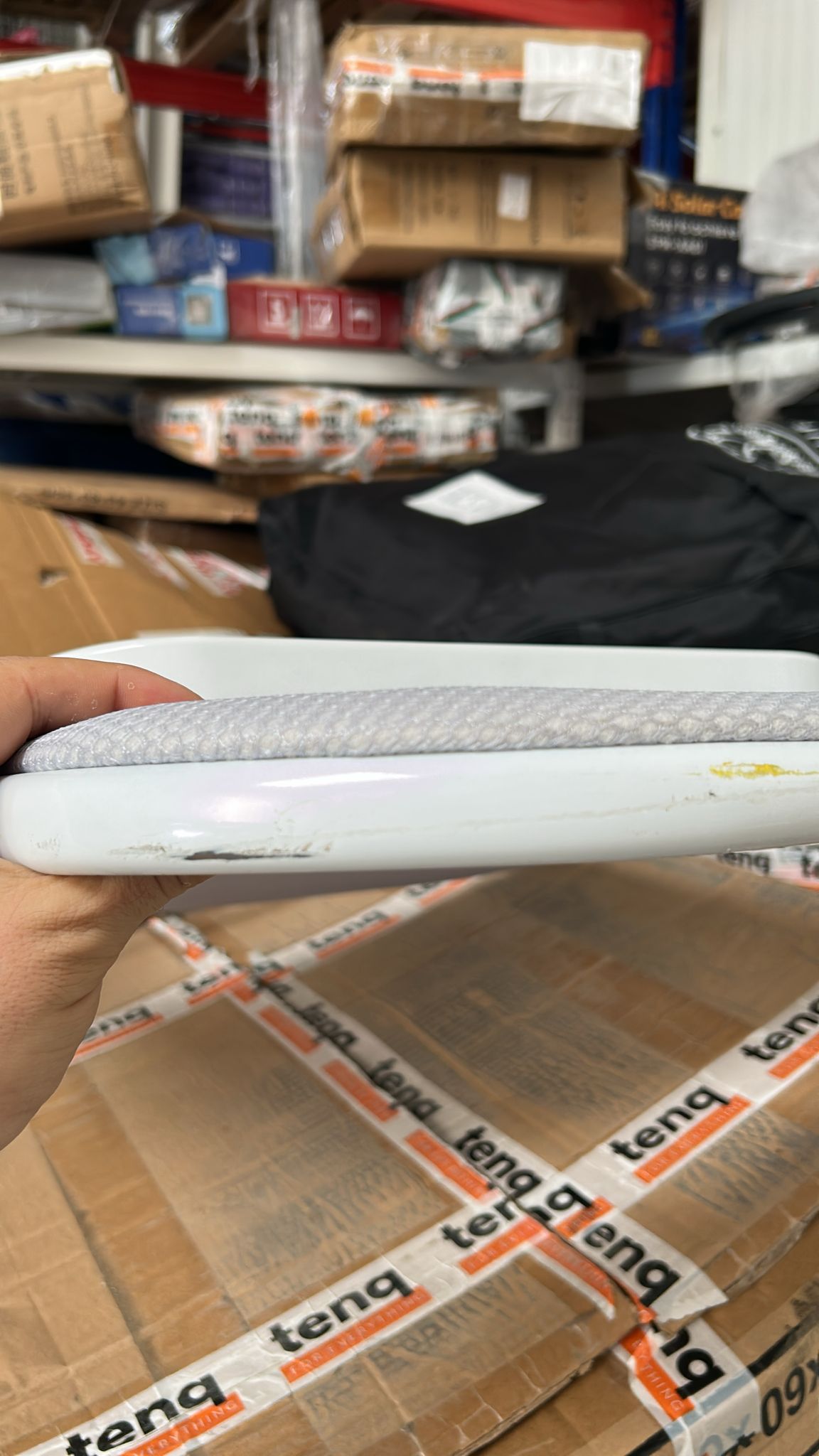 RESIGILAT - Scaun pliabil tapitat piele ecologica/material textil, cadru metalic 42x42x78 cm