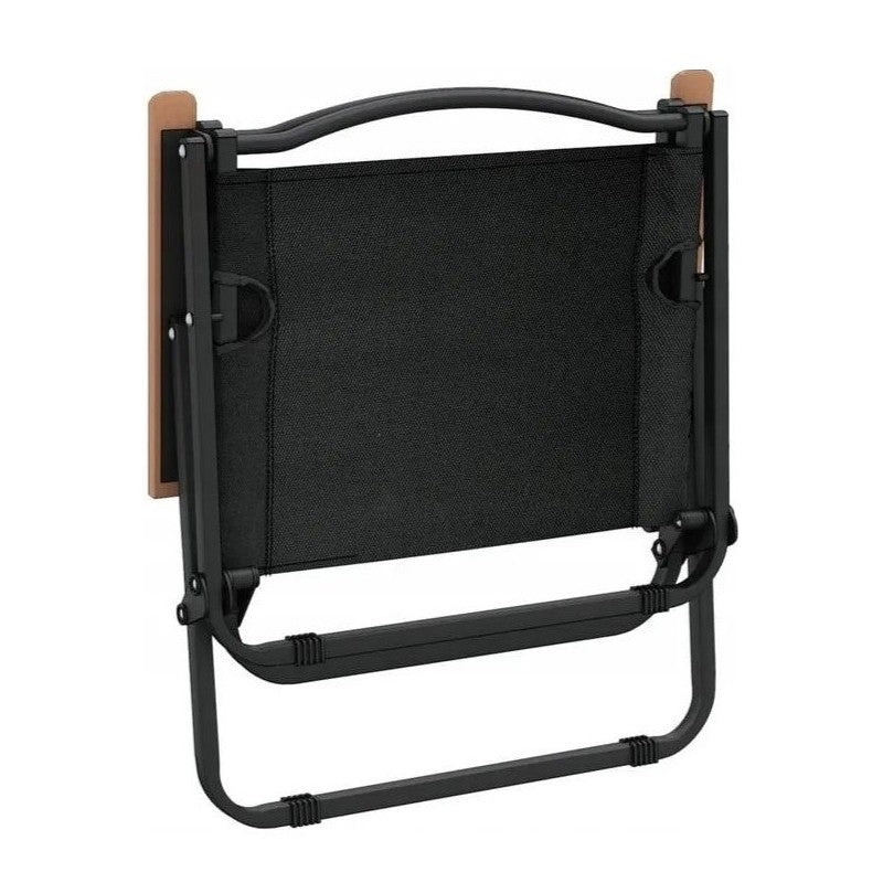 Scaun metalic plabil pentru gradina, camping sau plaja, 54x59x76 cm, negru