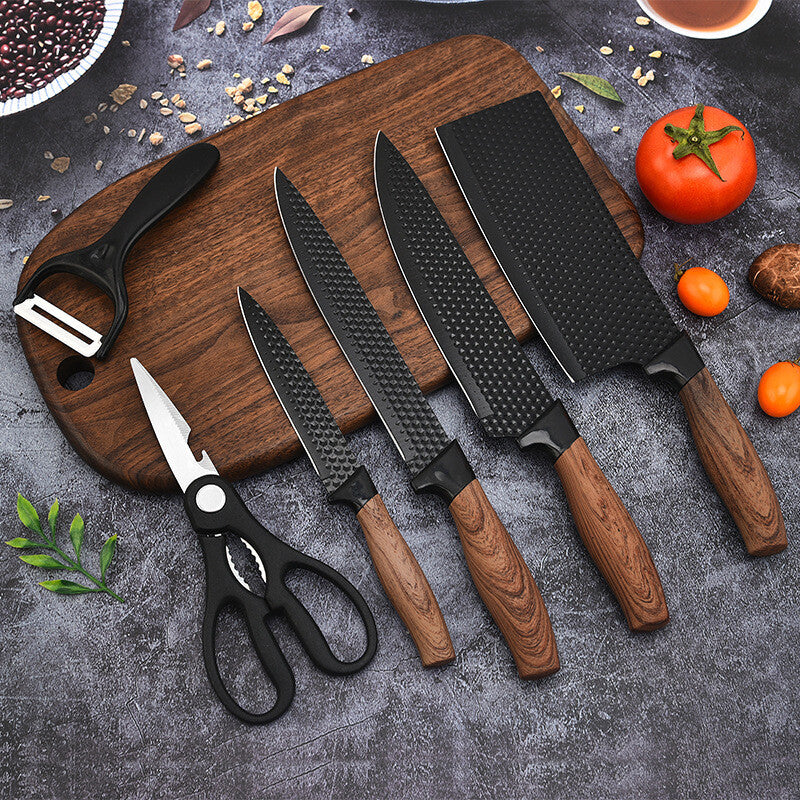 Set Cutite Bucatarie Inox 6 Piese 4 Cutite Otel Inoxidabil Foarfeca Ceramica - detaliu produs