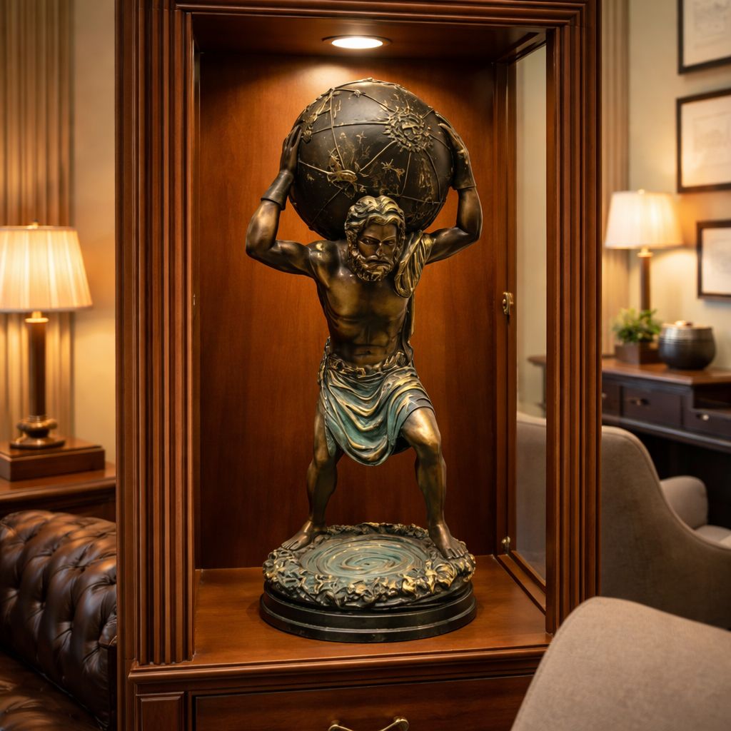 Statueta decorativa Atlas – rasina – design clasic impunator 11 x 30 cm