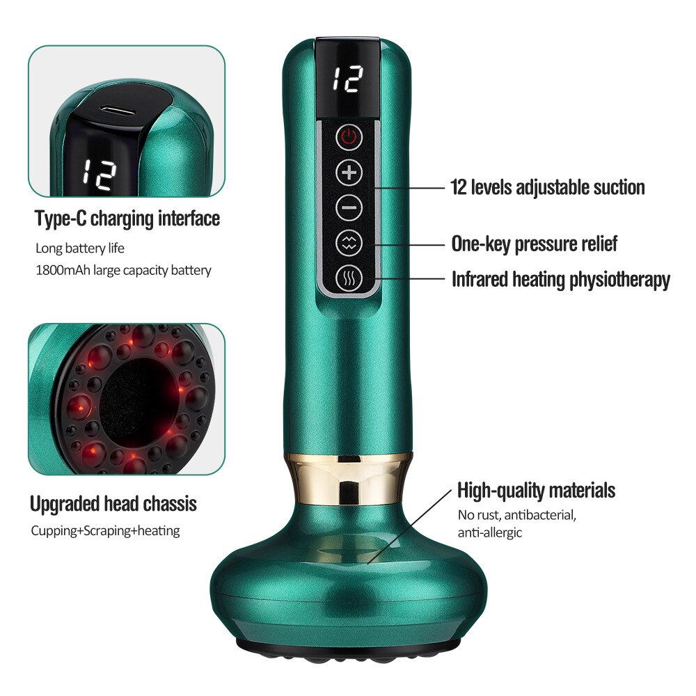 Aparat de Masaj Anticelulitic cu Vid si Caldura Reincarcabil Wireless 45°C - detaliu produs