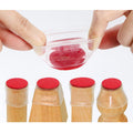 Set 8 Protectii Picioare Masa si Scaun Silicon Rotund 3-4cm Transparent/Rosu