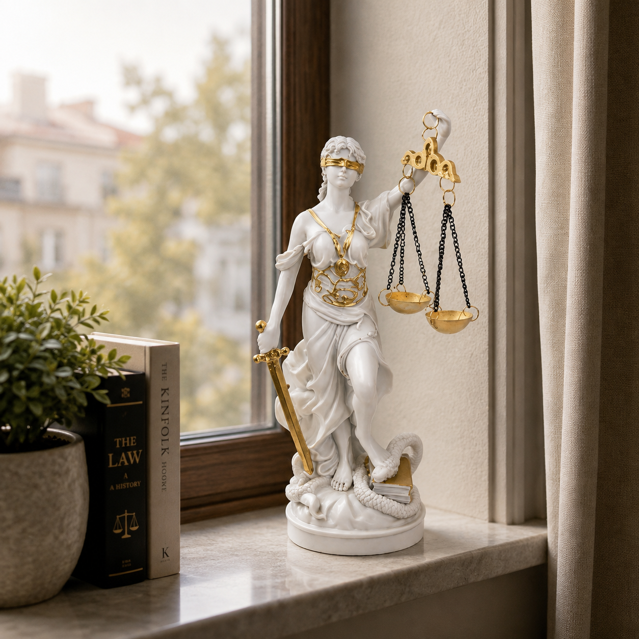 Statueta Decorativa Zeita Justitiei Themis 20cm Simbol Dreptate Echilibru - detaliu produs
