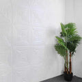 Tapet 3D Spuma Autoadeziv Floral Alb Decorativ pentru Dormitor Living