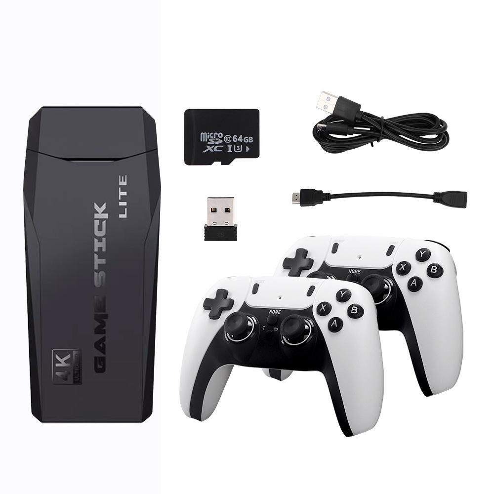 Consola de jocuri retro M8 PRO 64G 4K cu 2 controlere wireless pentru jocuri 3D, 20000+ jocuri, memorie 64G, cablu HDMI
