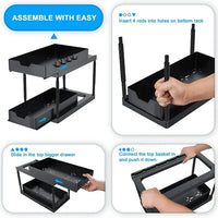 Raft de depozitare sub chiuveta, 2 nivele, multifunctional - imagine 10
