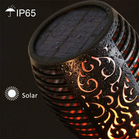 Set 4 lampi solare tip torta cu efect flacara, varianta mare 78cm, 96LED - imagine 6